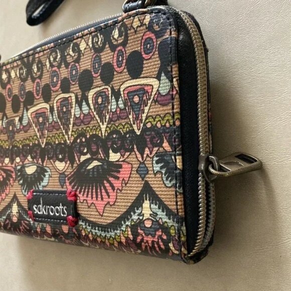 Sakroots Wristlet Wallet Aztec Design Zipper Snap Closure Multicolor - Picture 8 of 12